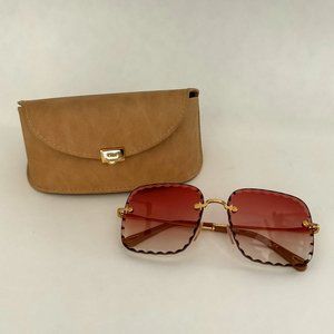 Chloe Rose Gradient Square Sunglasses